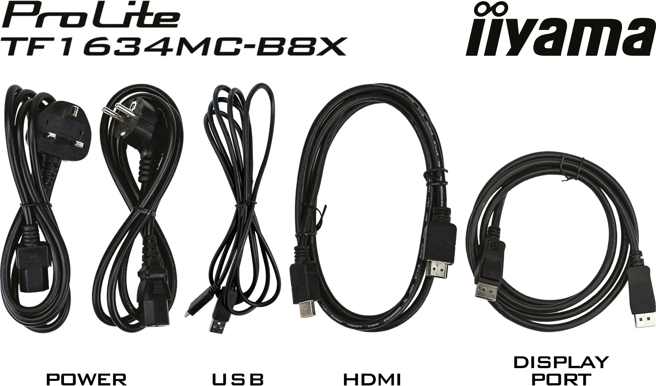 Monitor iiyama ProLite TF1634MC-B8X, 15.6", Full HD, LED, e zezë