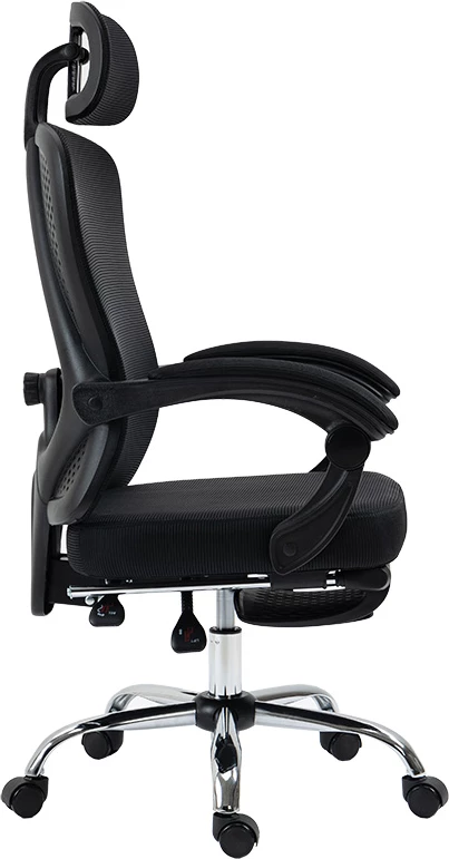 Karrige zyre menaxheri me mbështetëse këmbësh Titan cilësi premium pëlhurë rrjetë e zezë