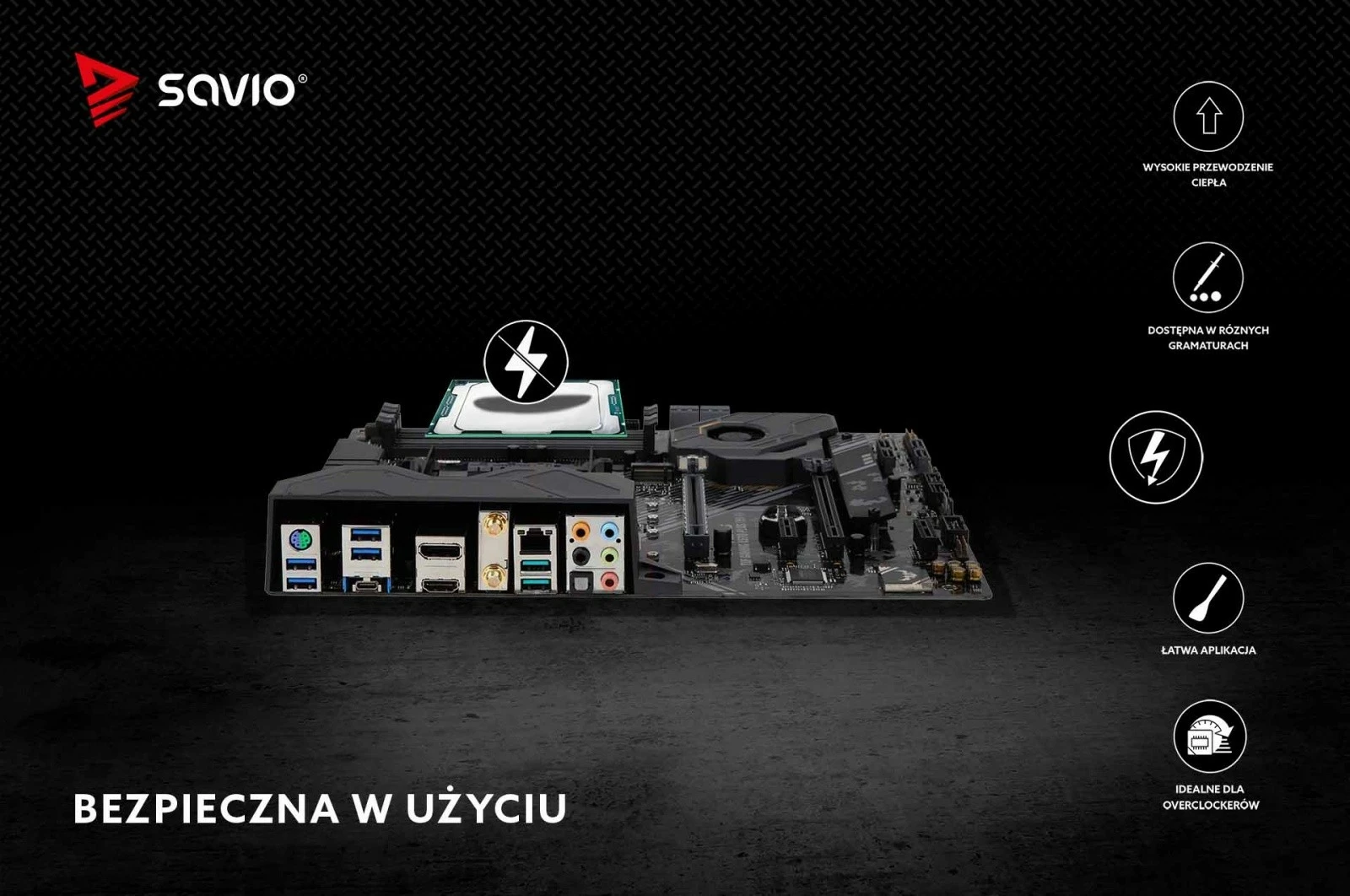 Pastë termike Savio TG-03, 2g, 13.5 W/mK, e zezë