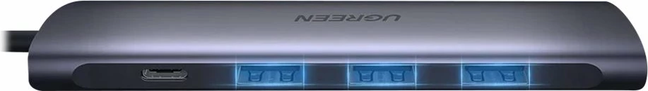USB Hub Ugreen 50209, USB Type-C në HDMI 4K + 3x USB 3.0 + PD 100W, Argjend