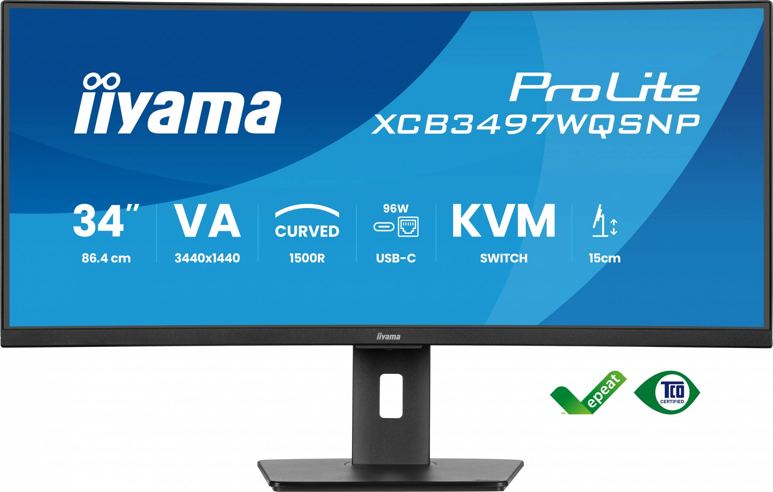 Monitor iiyama ProLite XCB3497WQSNP-B1, 34", UWQHD, LED, i zi