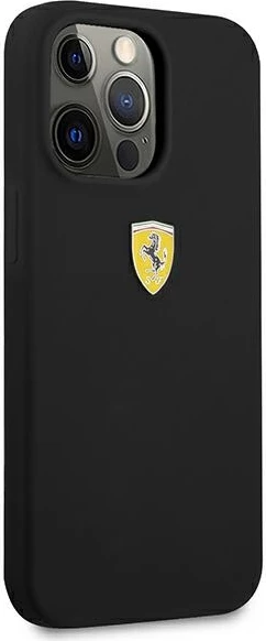 Mbështjellës Ferrari FESSIHCP13XBK për iPhone 13 Pro Max 6.7", silikon, zi