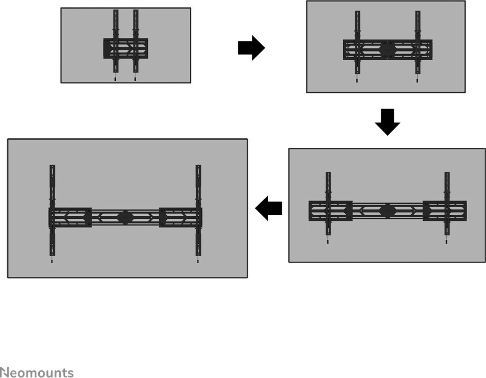 Mbajtës muri heavy duty Newstar WL35S-950BL19, për TV 55-110", i zi, rregullim lartësie e këndi, kapacitet 160 kg