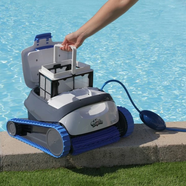 Fshesë robotike për pishinë Desjoyaux Dolphin S100, kabllo 15 m, filtër 70 mikron, për pishina deri 10×5 m, e kaltër
