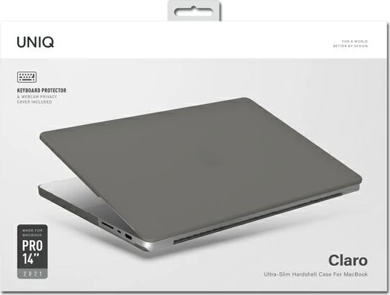 Mbështjellës UNIQ Claro për MacBook Pro 14" (2021/2023), transparent-gri