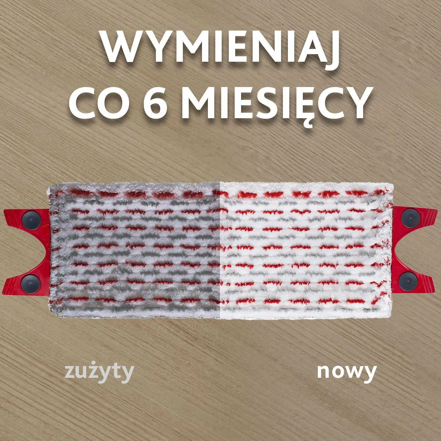 Insert për mop Vileda Ultramax 155747, mikrofibër 2në1, 1x, e bardhë/kuqe
