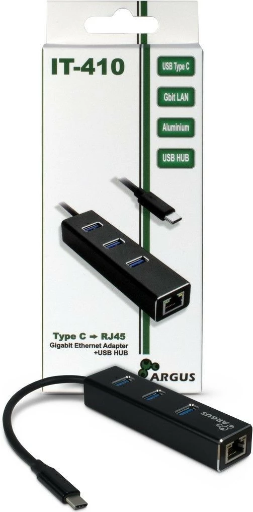 Hub USB Inter-Tech ARGUS IT-410, USB 3.2 Gen 1, Type-C, i zi