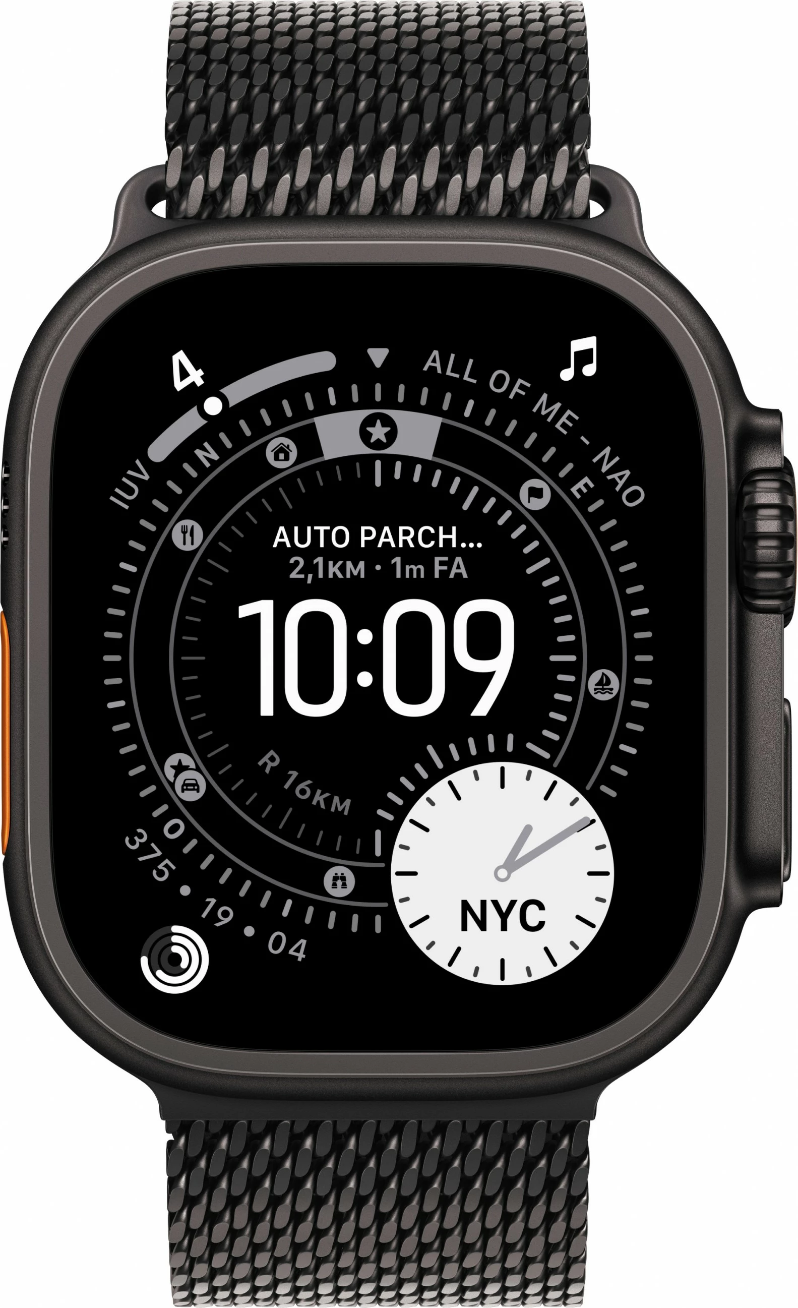 Smartwatch Apple Watch Ultra 3 Titanium Cellular 49mm, Milanaise Titan, e zezë