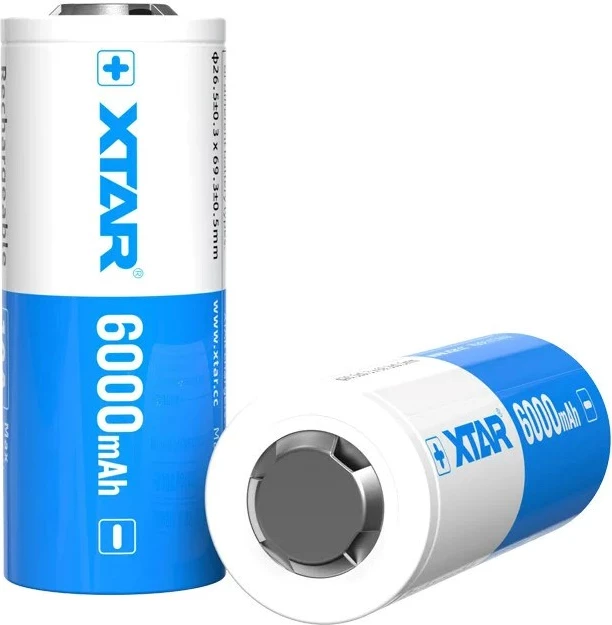 Bateri rikarikueshme XTAR 26650, 6000 mAh, 3.6V, Li-Ion, kaltër/bardhë