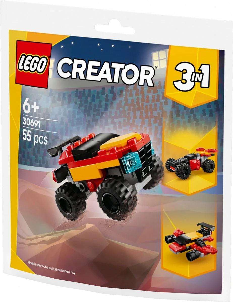 Set LEGO Creator 30691, 55 pjesë, monster truck i vogël, 3-në-1