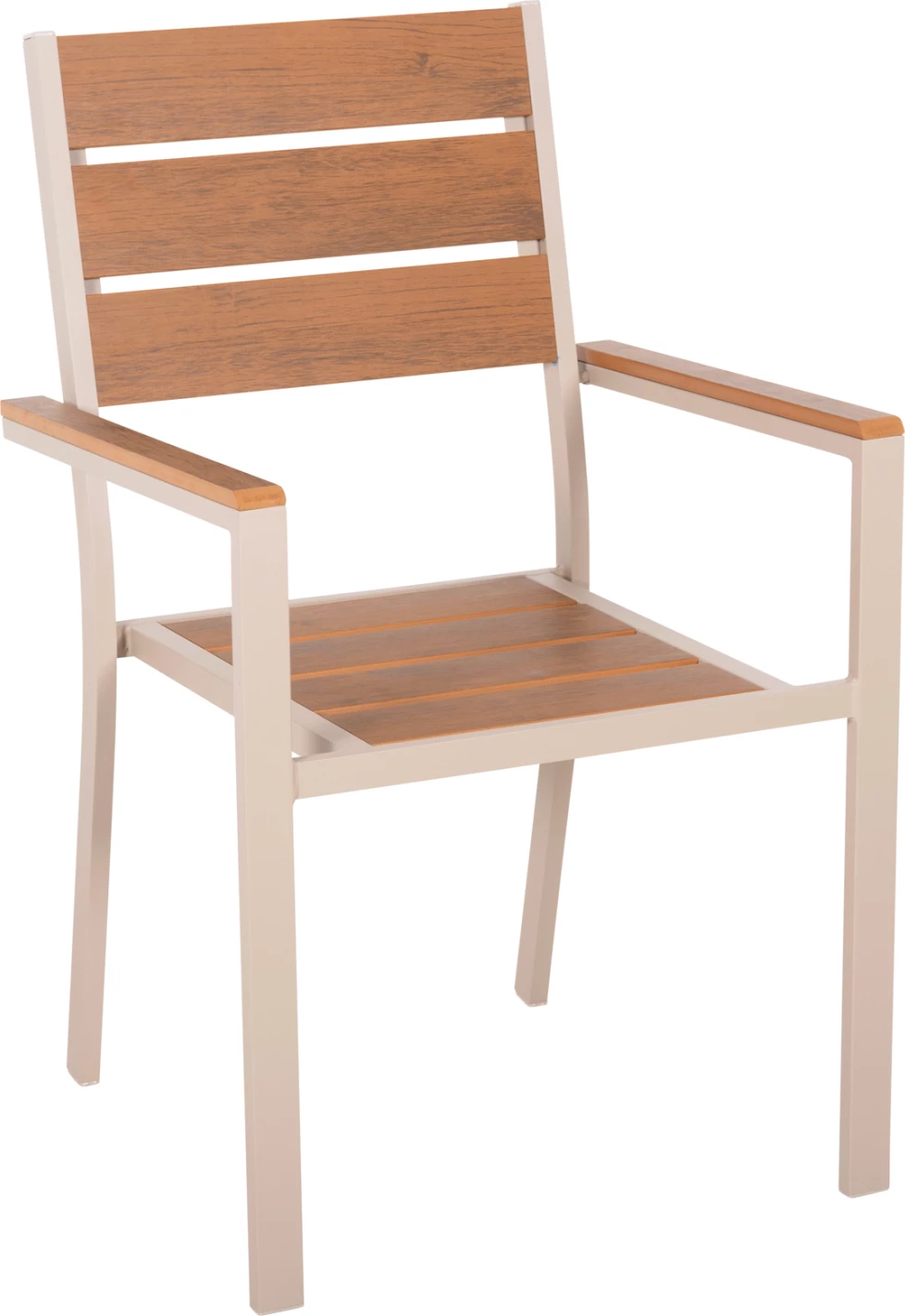 Karrige alumini SAGA FH5981.04, ngjyrë shampanjë-polivud, natyrale, 55x55x86H cm