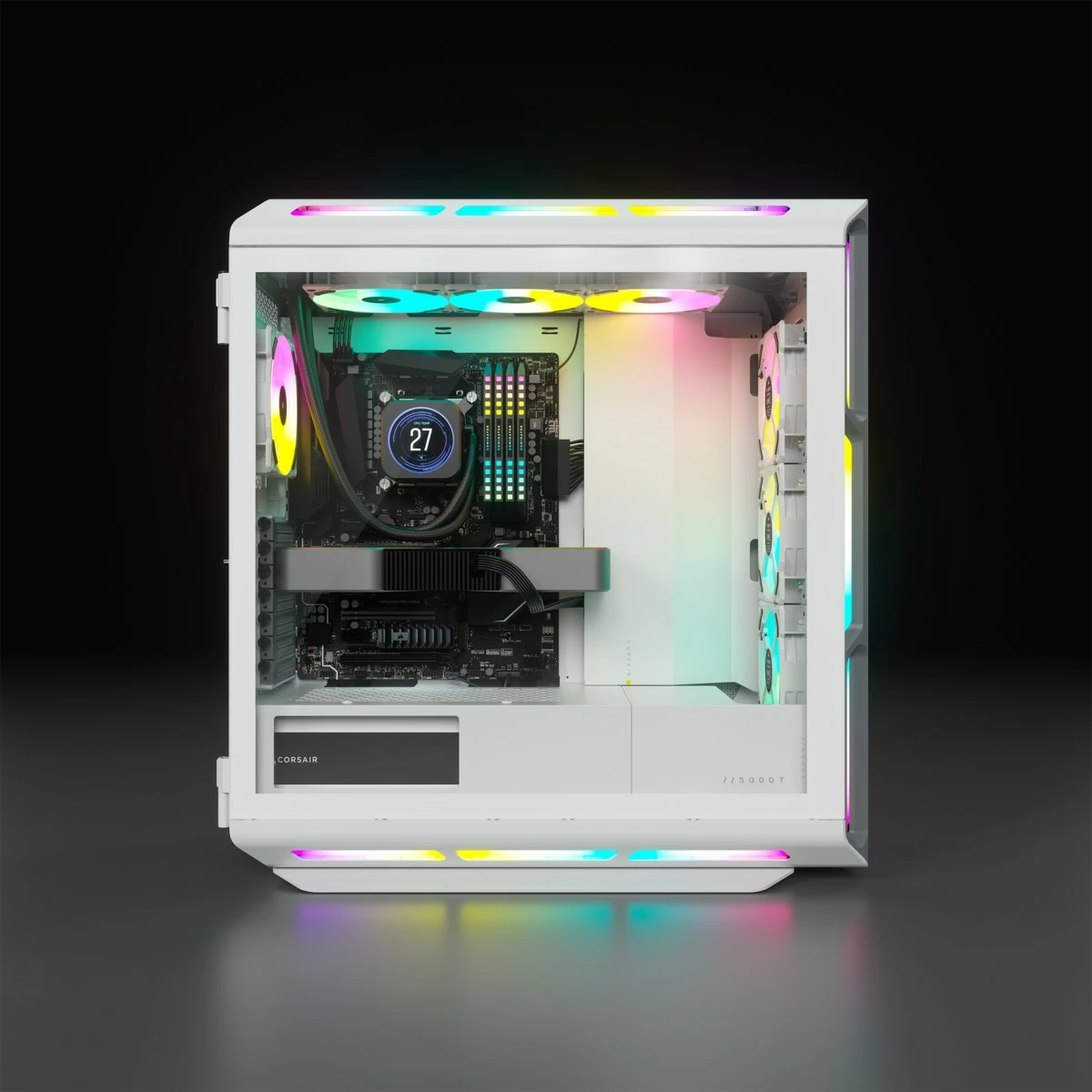 Kasë Corsair iCUE 5000T RGB TG, Midi Tower, e bardhë