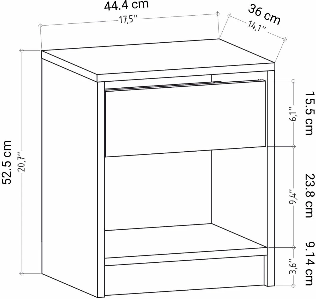 Komodinë Hanah Home, Sheridan, e bardhë