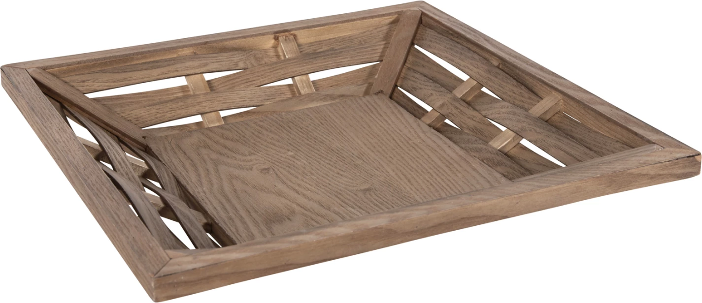 Tabaka shërbimi katrore, FH4229, dru bredhi dhe MDF, 36x36x6H cm