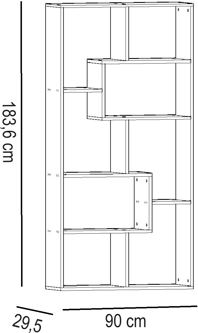 Raft librash Skye Decor, ngjyrë e bardhë, 90x183.6x29.5cm
