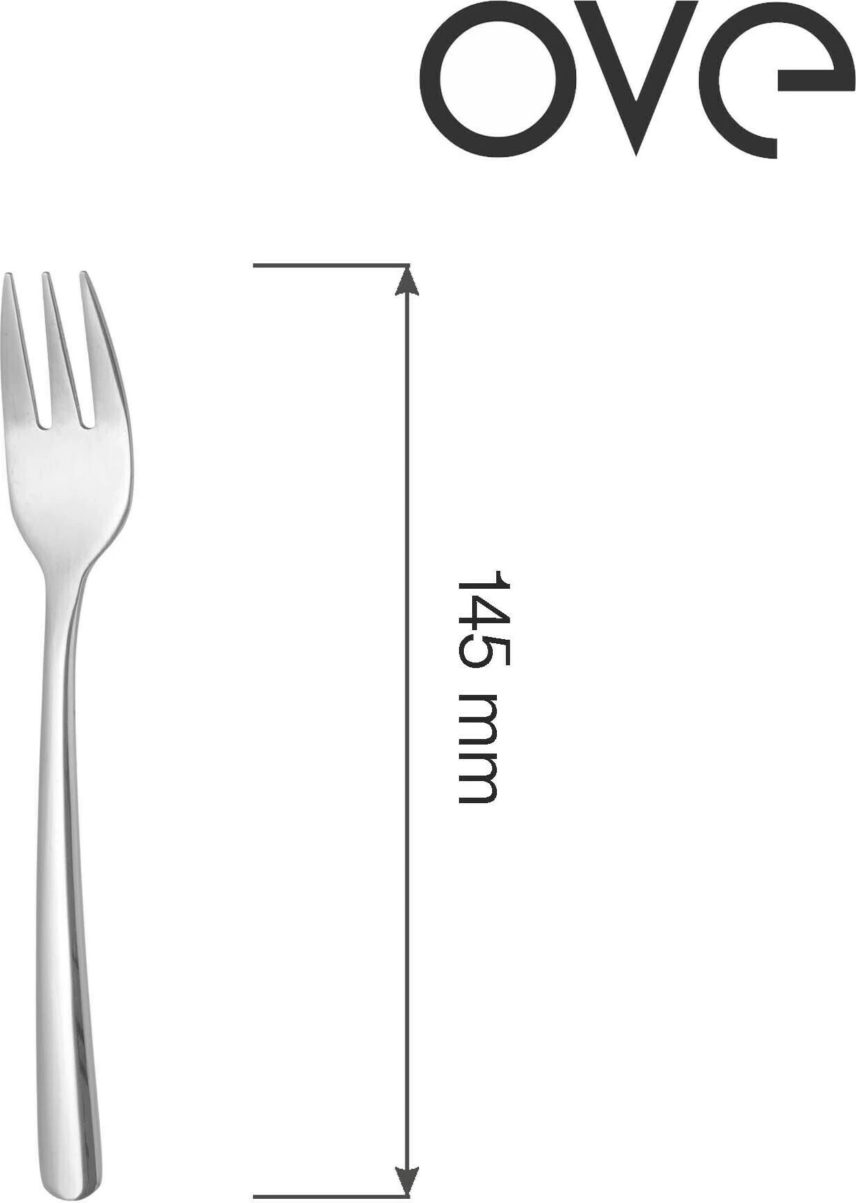 Pirun për ëmbëlsira OVE Fjord 145 mm, inoks 18/0, set 12 copë, argjendtë