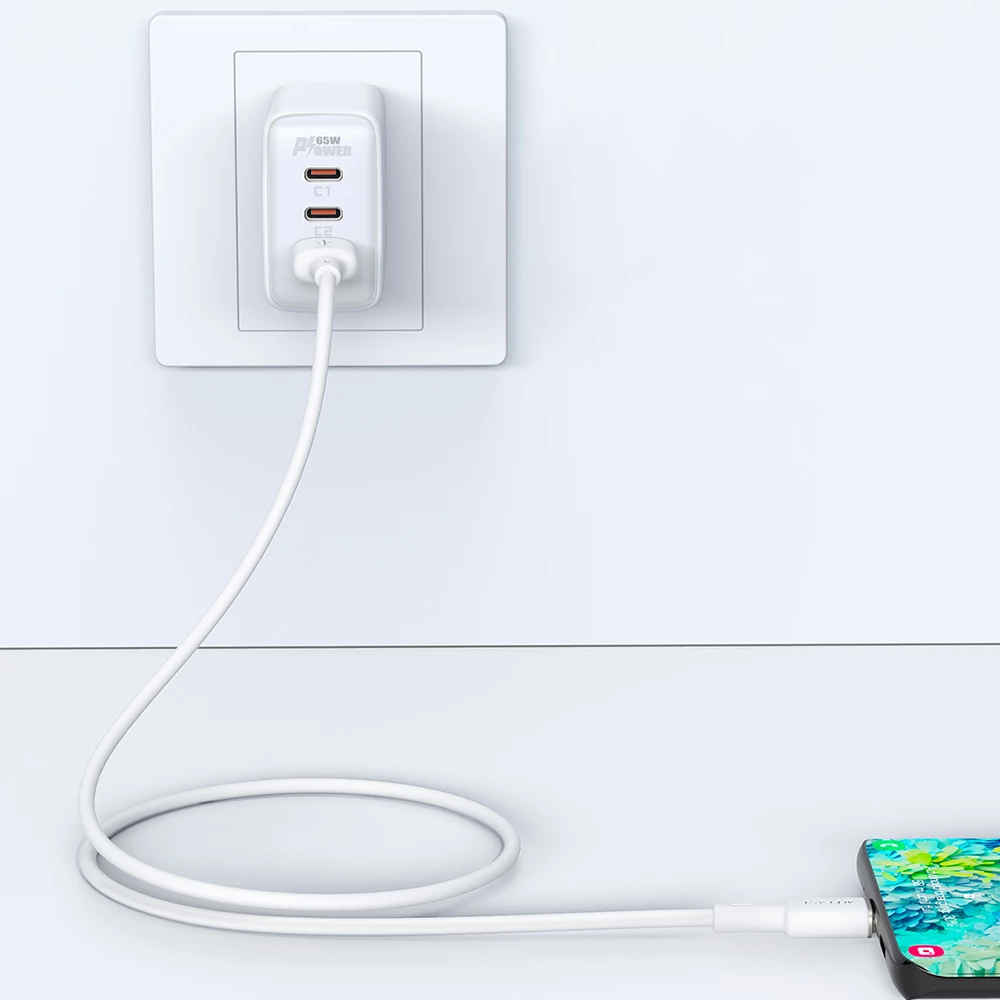 Kabllo Acefast C2-04, USB në USB Type-C, 1.2m, 3A, Bardhë