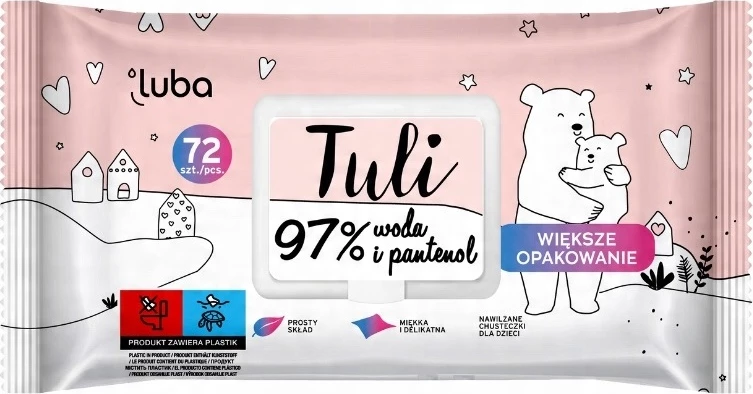 Peceta të lagështa për fëmijë Luba Tuli 72 copë