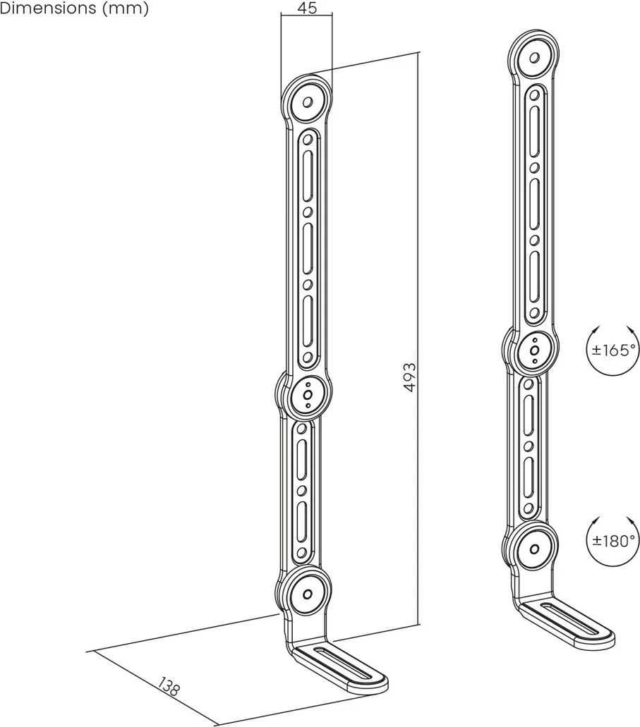 Mbajtëse universale për soundbar Maclean MC-334, VESA 600x400, e zezë