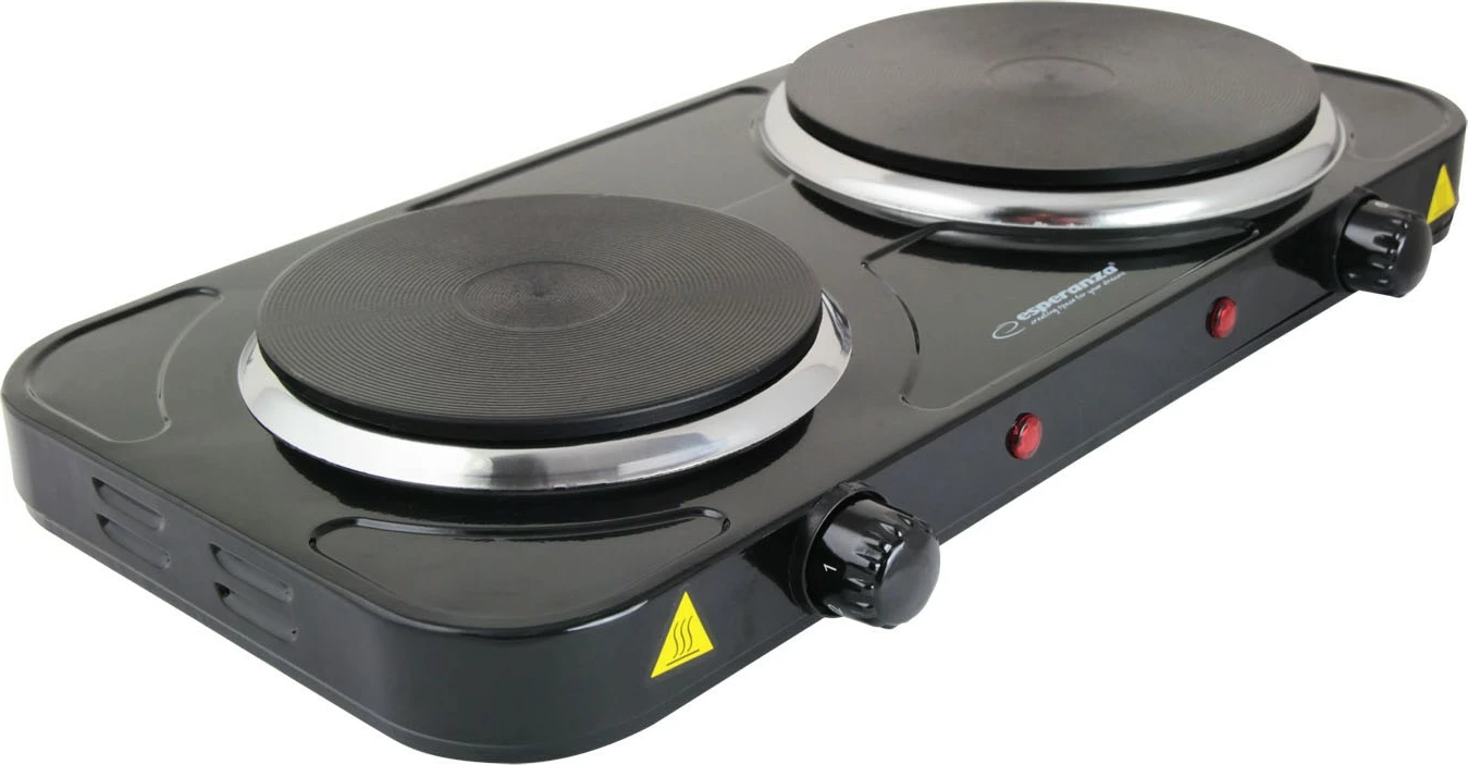 Sobë elektrike Esperanza Yellowstone me 2 pllaka, e zezë