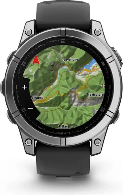 Garmin Fenix E 47mm Multisport GPS - Stainless Steel with Black Silicone Band