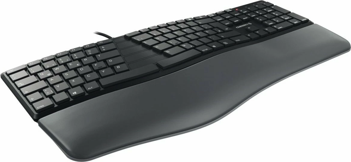 Tastierë Cherry KC 4500 ERGO, Full-size, USB, AZERTY, Ngjyrë e zezë