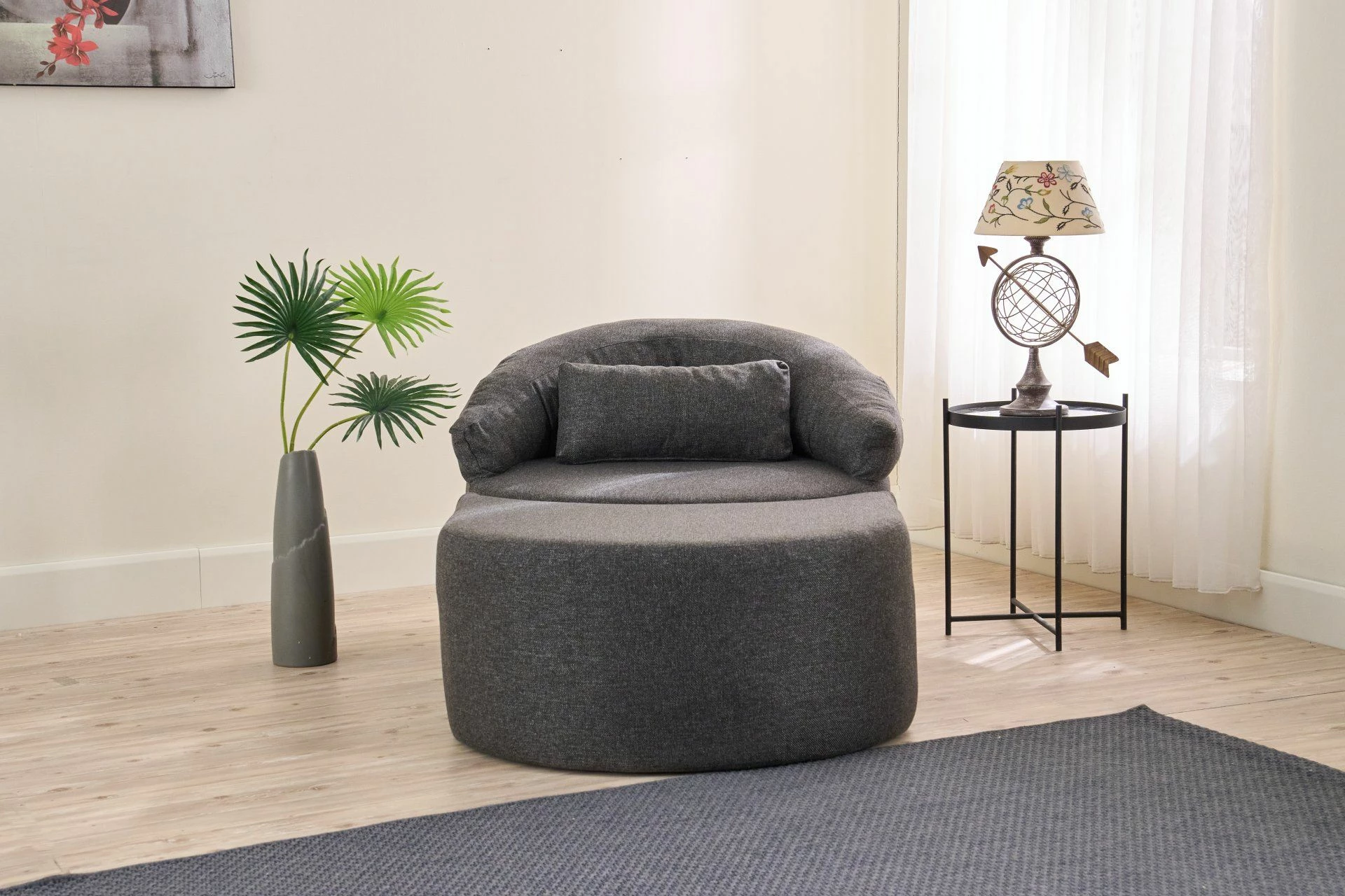 Krevat-karrige një vendës, Pitta, ngjyrë antracit, Atelier del Sofa
