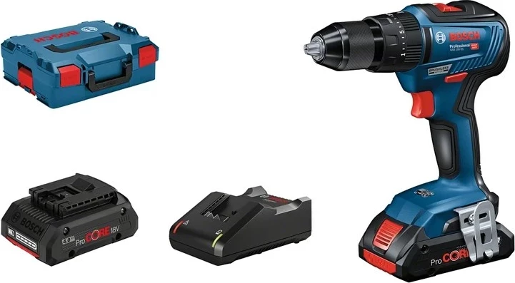 Makine shpimi Bosch GSB 18V-55, 1800 RPM, 1.1 kg, Zi, Blu, Kuq