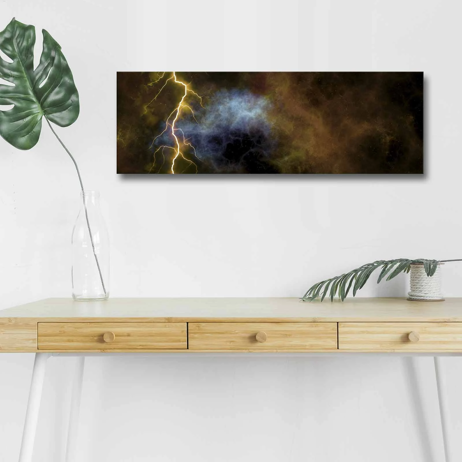 Pikturë dekorative në kanavacë me drita LED, shumëngjyrëshe, 30x90cm