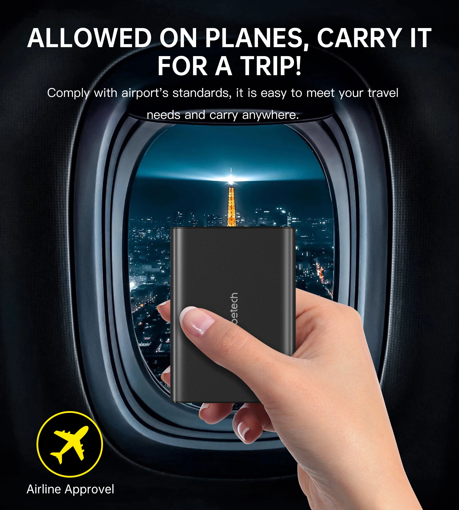 Powerbank Choetech B635BK, 27000mAh, 22.5W, e zezë