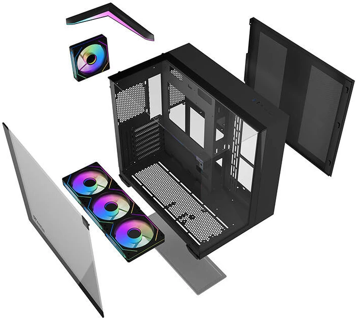 Kasë Darkflash TH285, ATX, 4 ventilatorë, xham i temperuar, e zezë