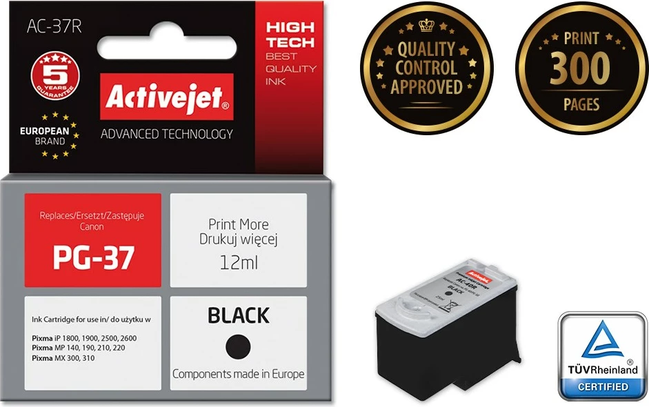 Toner zëvendësues Activejet AC-37R për printer Canon, 12ml, i zi