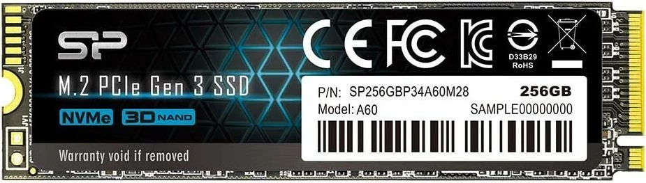 SSD Silicon Power P34A60, 256GB, M.2 2280, PCIe NVMe, i zi