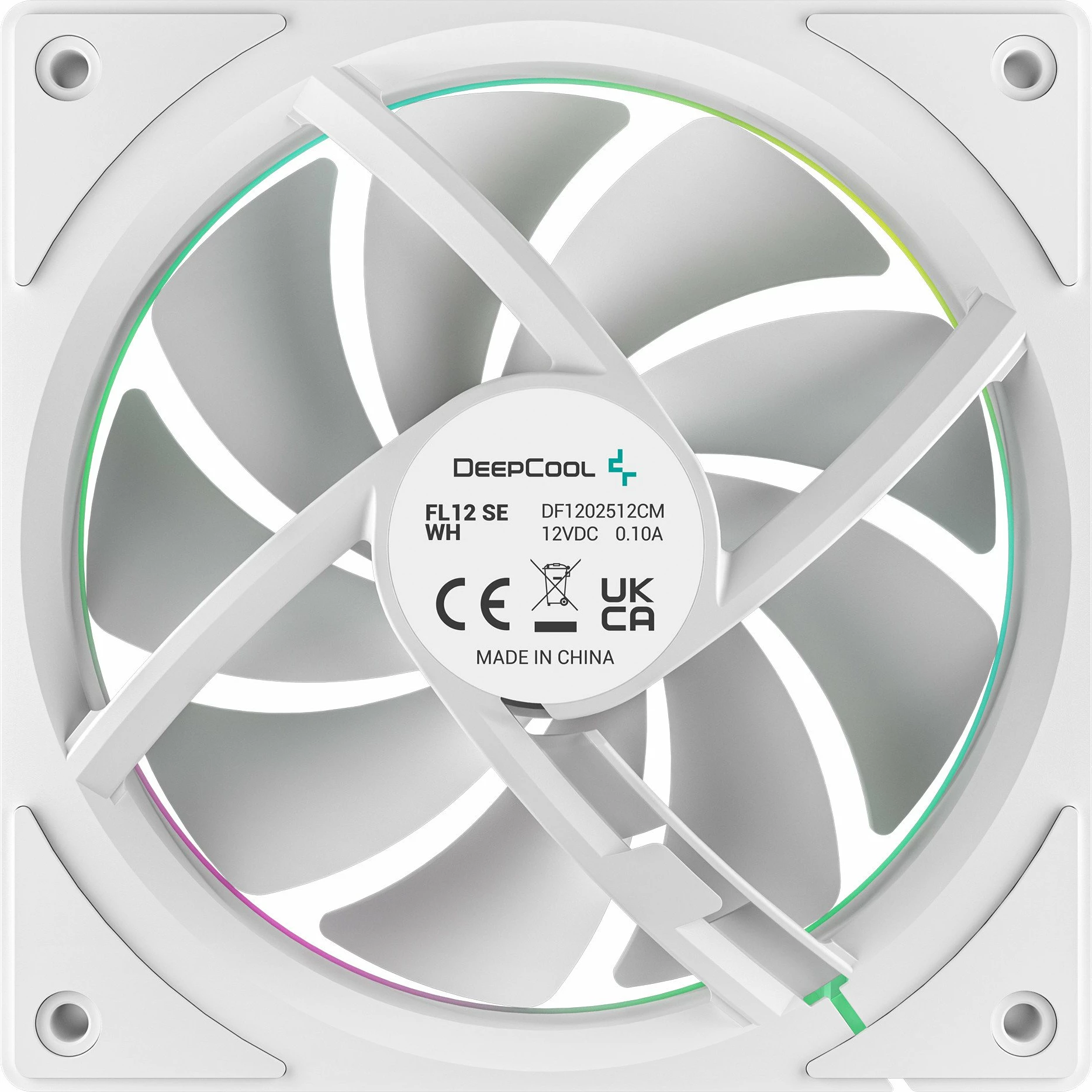 Ventilator PC Deepcool FL12 SE WH 120mm ARGB 4-pin PWM, i bardhë, set 3 copë