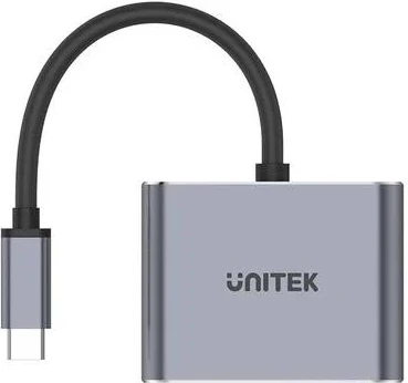Adapter Unitek USB-C në HDMI 4K dhe VGA, gri