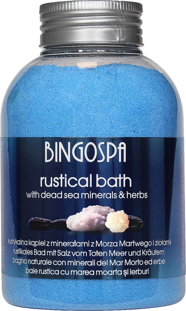 Kripë për banjë BingoSpa Rustic Bath me minerale të Detit të Vdekur dhe bimë, 620g