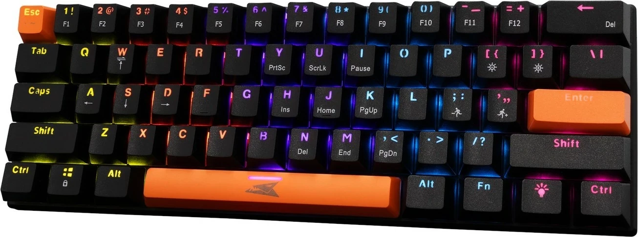 Tastierë Baracuda Dolphin BGK-03121, 60%, blue switch, RGB, USB, e zezë