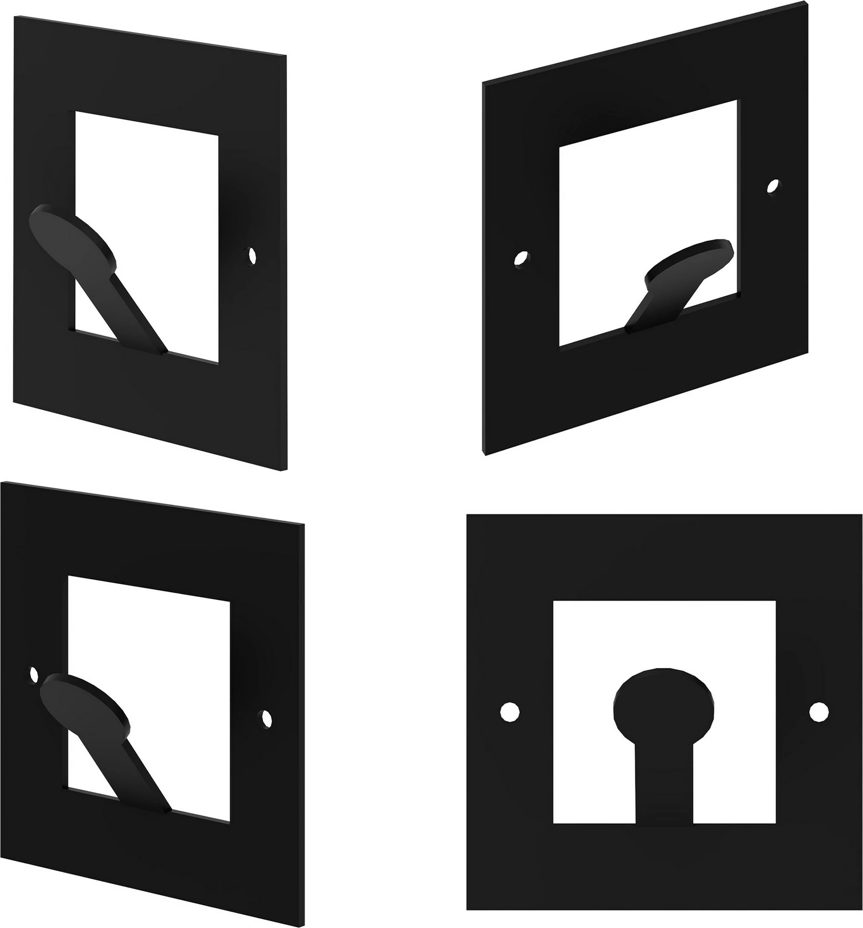 Varëse muri Wallity, metalike, katrore, e zezë