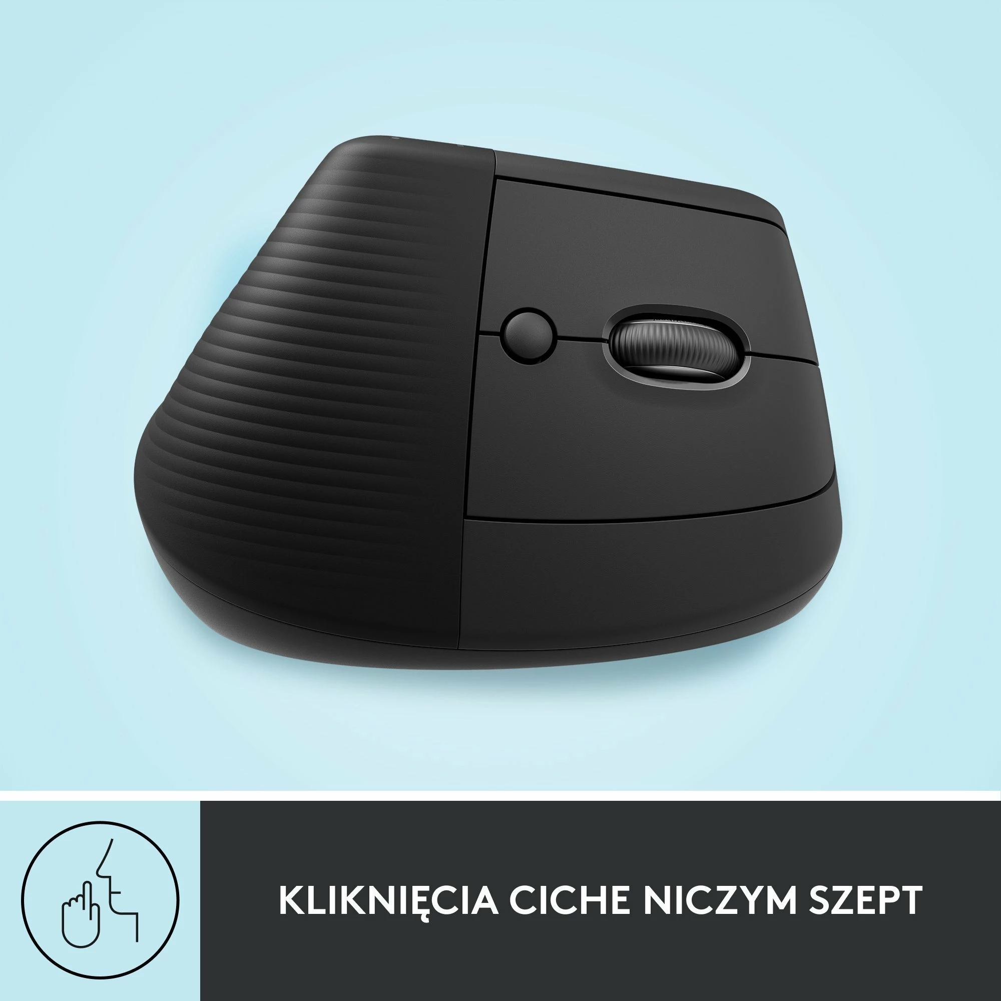 Maus Logitech Lift 910-006473, wireless vertikal ergonomik, 4000 DPI, Bluetooth/USB, Graphite