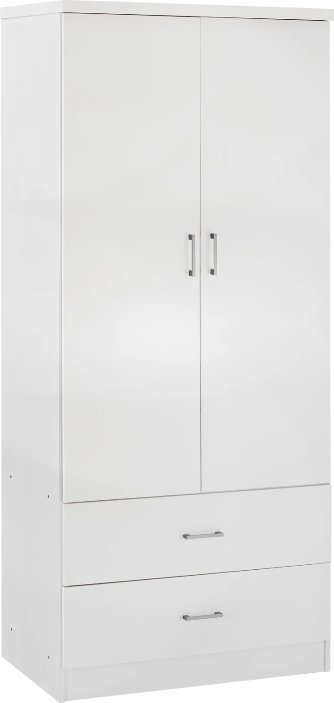 Dollap me 2 dyer dhe 2 sirtarë FH338.05 i bardhë 80x42,5x180,5 cm