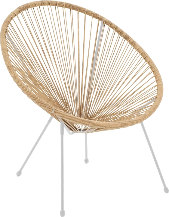Karrige për kopsht Acapulco, metalike, ngjyrë e bardhë - natyrale, 71x76x85cm