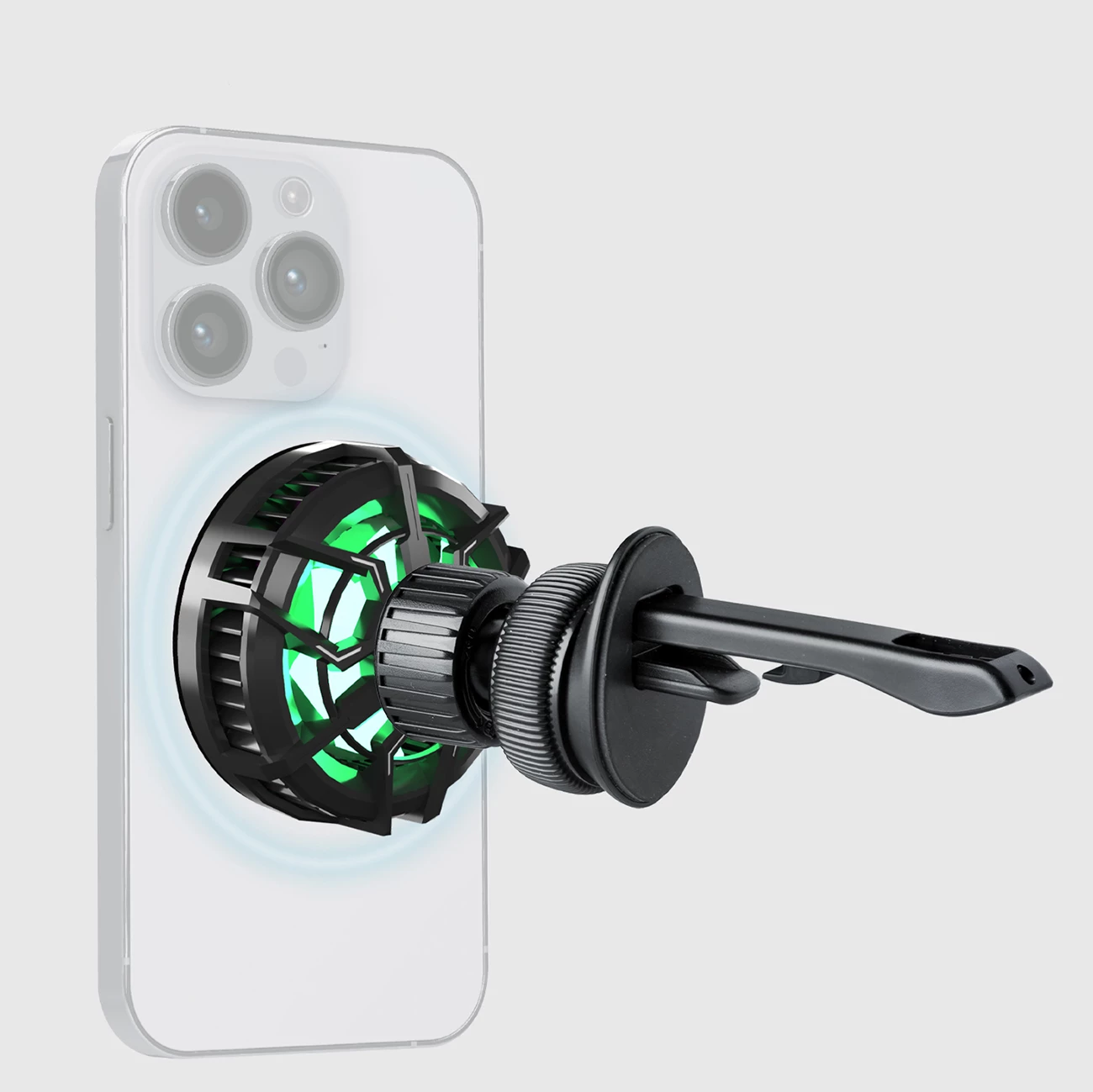 Mbajtës magnetik me karikues wireless SBS TESUPFANWIR15W, për grilë të ajrit, 15W, me ftohje, i zi