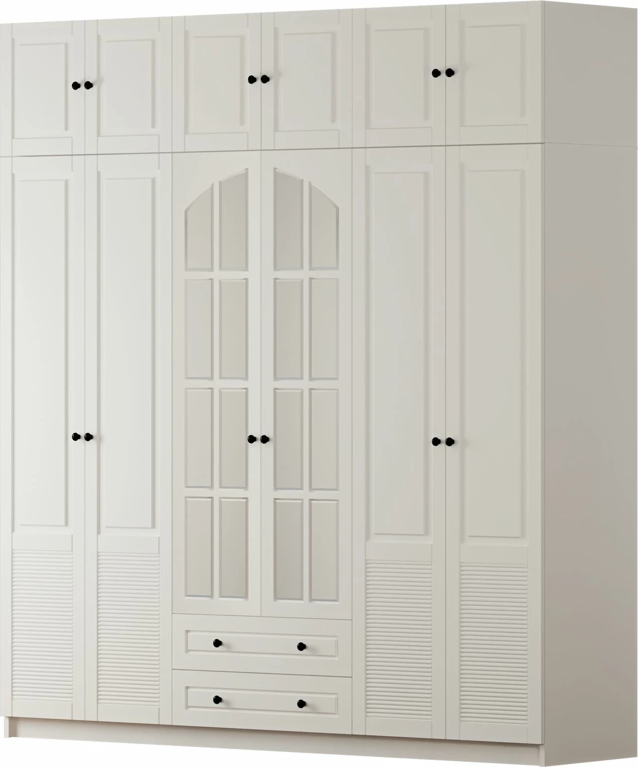 Dollap rrobash Skye Decor, ngjyrë e bardhë mat, RB-185-19, 210x210x52cm