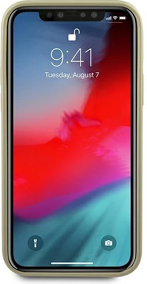 Mbështjellës Guess GUHCP12LIGLGO për iPhone 12 Pro Max, hardcase, gold