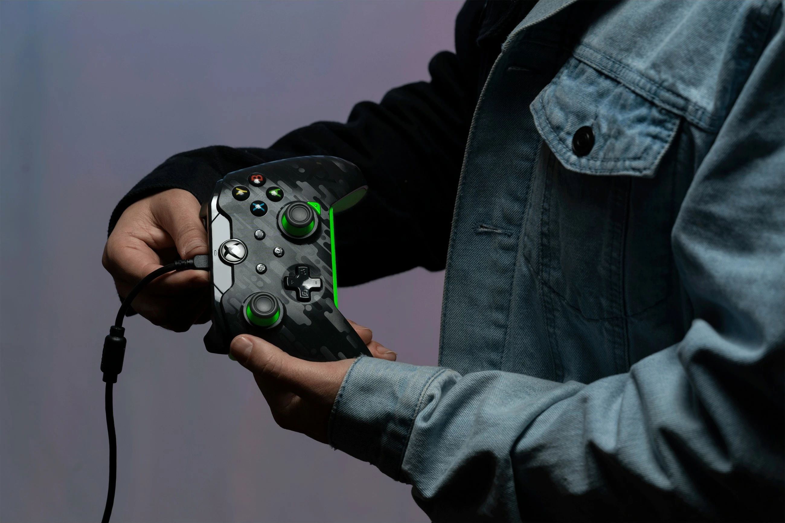 Gamepad PDP Neon Carbon, Xbox, Windows 10/11, Wired, USB, Karbon, Gjelbër