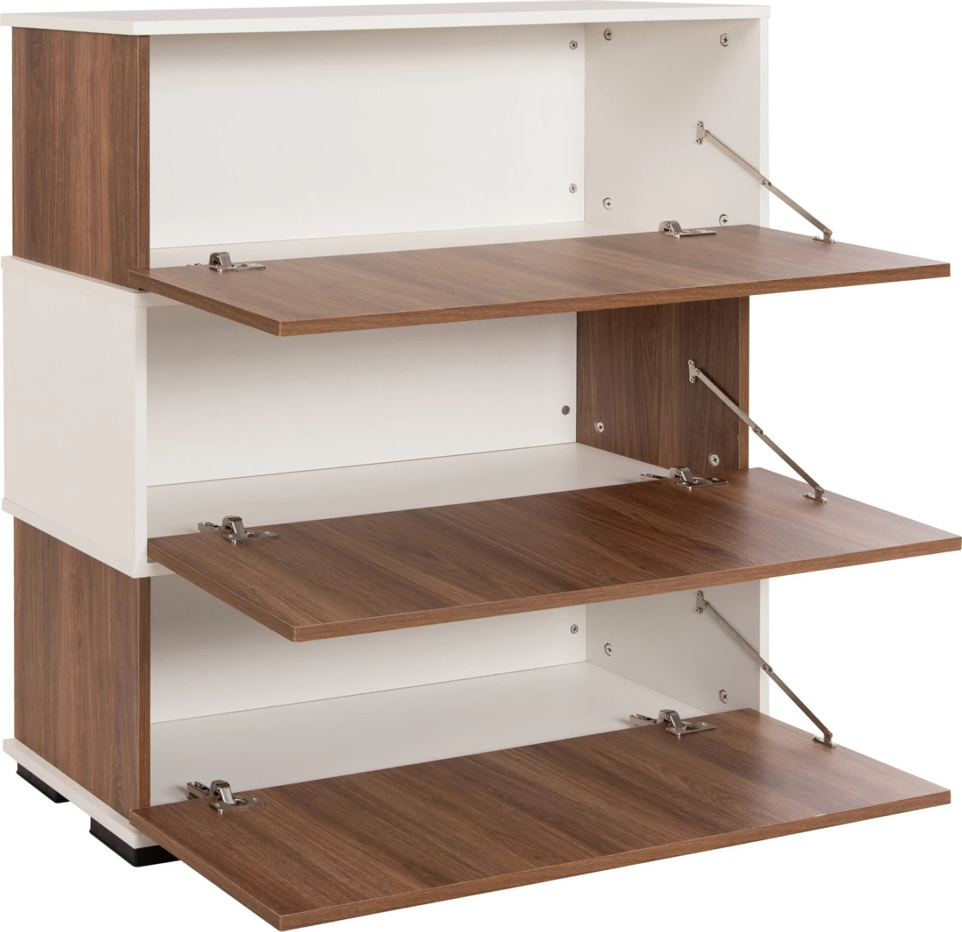 Raft këpucësh 3 nivele MIRABELL FH8938.11 melaminë, ngjyrë arre-bardhë, 90x30x93H cm