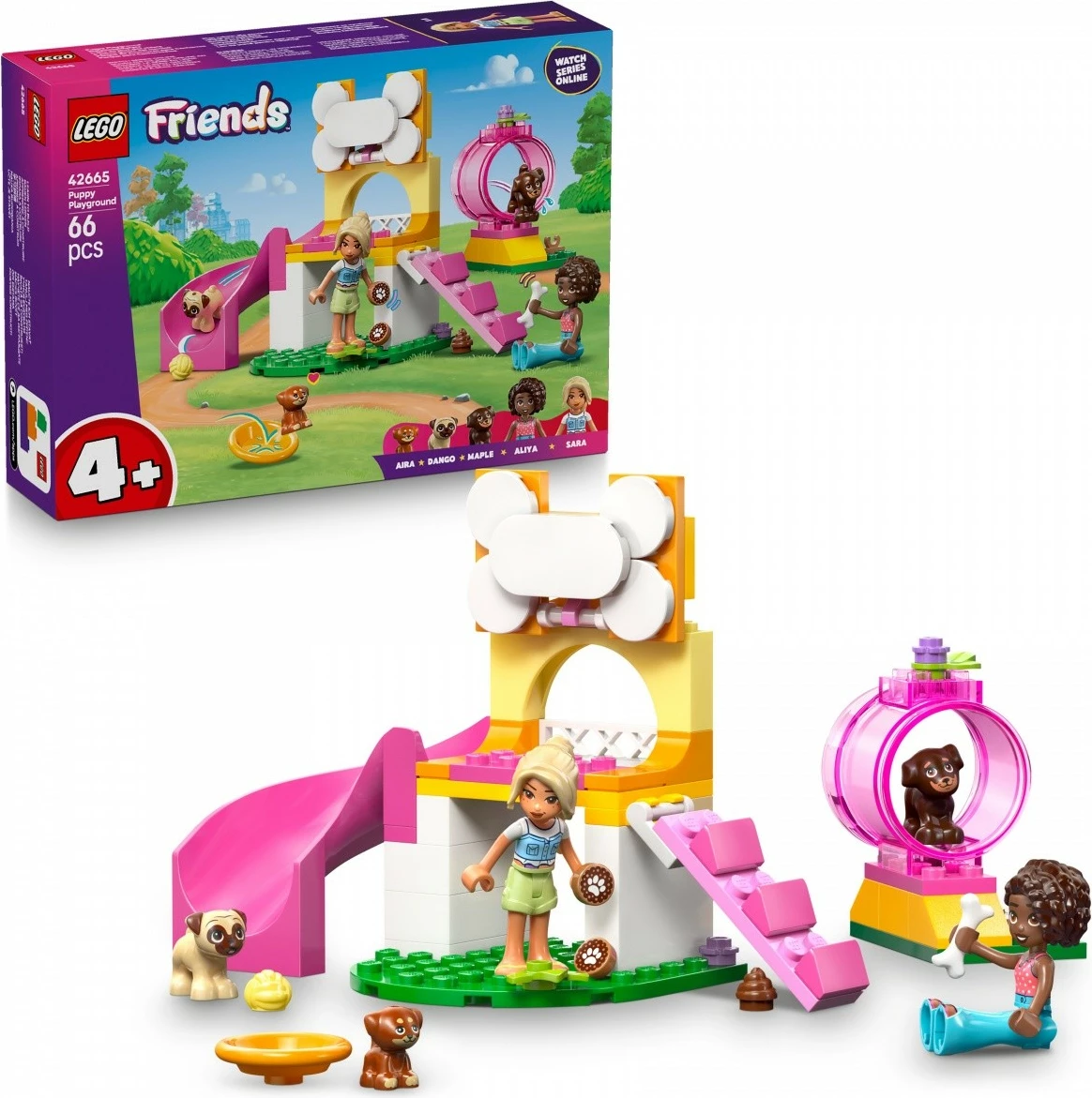 Set LEGO Friends Puppy Playground 42665, 66 pjesë, për fëmijë 4+