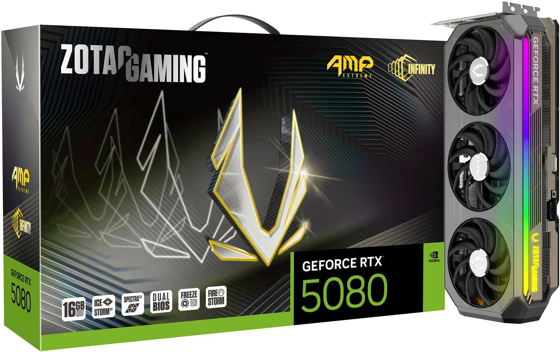Kartelë grafike Zotac GAMING GeForce RTX 5080 AMP Extreme INFINITY, 16 GB, GDDR7, Multi