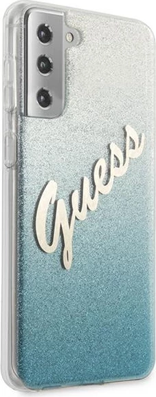 Mbështjellës Guess GUHCS21MPCUGLSBL për Samsung Galaxy S21+, Glitter Gradient, Blu