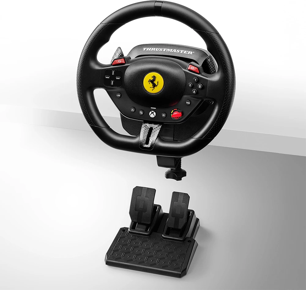 Volan garash Thrustmaster T98 Ferrari 296 GTS, 240°, PC/Xbox Series X|S/Xbox One, me pedale, i zi